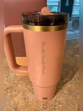 ♥️New Stanley “Thankful Grateful Blessed” 30oz Tumbler in Latte